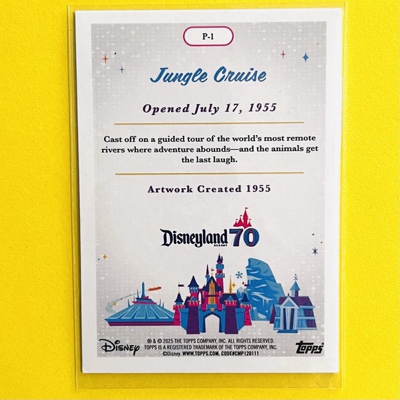 2025 Topps Disneyland 70th Anniversary P-1 Jungle Cruise Foil Adventureland - Picture 3 of 3